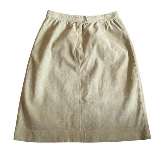 Vintage 70's Suede Leather Pleated Pencil
Skirt Celery Green Light Cottagecore - Picture 3 of 4